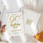 Calligraphie Elegant Moderne Gold 90. Geburtstag Einladung
