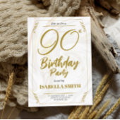 Calligraphie Elegant Moderne Gold 90. Geburtstag Einladung