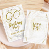 Calligraphie Elegant Moderne Gold 90. Geburtstag Einladung