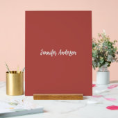 Calligraphie Elegant Personalisiert Brick Red Acrylschild (Hochzeit)