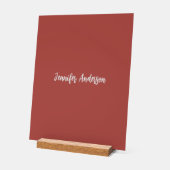 Calligraphie Elegant Personalisiert Brick Red Acrylschild (Winkel)