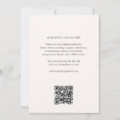 Calligraphie Elegant QR Code Elfenbeinhochzeit Einladung (Rückseite)
