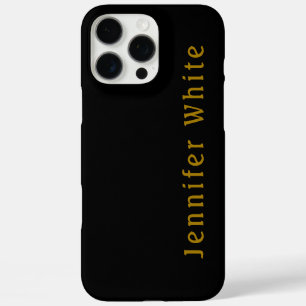 Calligraphie Elegant Retro Gold & Black Name iPhone 16 Pro Max Hülle