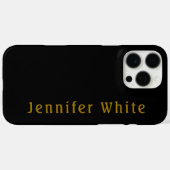 Calligraphie Elegant Retro Gold & Black Name Case-Mate iPhone Hülle (Rückseite (Horizontal))