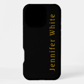 Calligraphie Elegant Retro Gold & Black Name iPhone Hülle (Rückseite)
