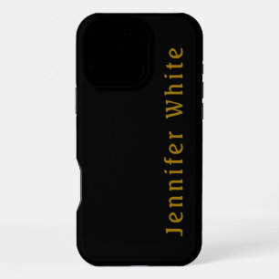 Calligraphie Elegant Retro Gold & Black Name iPhone 16 Pro Max Hülle
