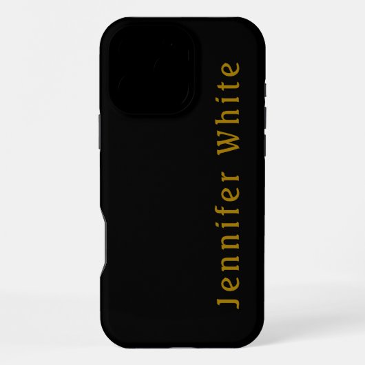 Calligraphie Elegant Retro Gold & Black Name iPhone Hülle (Rückseite)