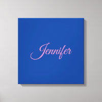 Calligraphie Elegant Rosa Blauer Individuelle Name