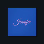 Calligraphie Elegant Rosa Blauer Individuelle Name Leinwanddruck<br><div class="desc">Dieses Produkt war sehr gut und ich Liebe, wie einfach es ist für individuelles Design. Das Design war sehr einfach, daher bin ich sehr zufrieden, wenn ich kreiere.</div>