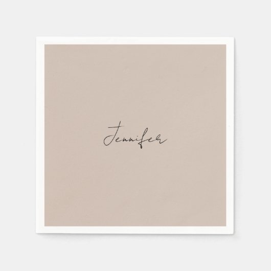 Calligraphie Elegant Schlicht Einfache Bezeichnung Serviette (Vorderseite)