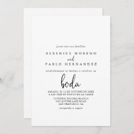 Calligraphie Elegant Script Spanish Wedding Einladung