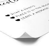 Calligraphie Elegant Wedding Foto Gästebuchuntersc Poster (Ecke)