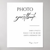 Calligraphie Elegant Wedding Foto Gästebuchuntersc Poster (Vorne)
