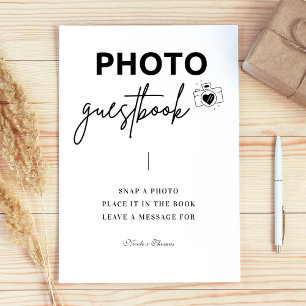 Calligraphie Elegant Wedding Foto Gästebuchuntersc Sockelschild