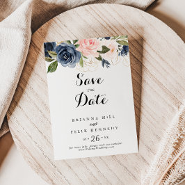 Calligraphie Elegant Winter Floral Wedding Save The Date