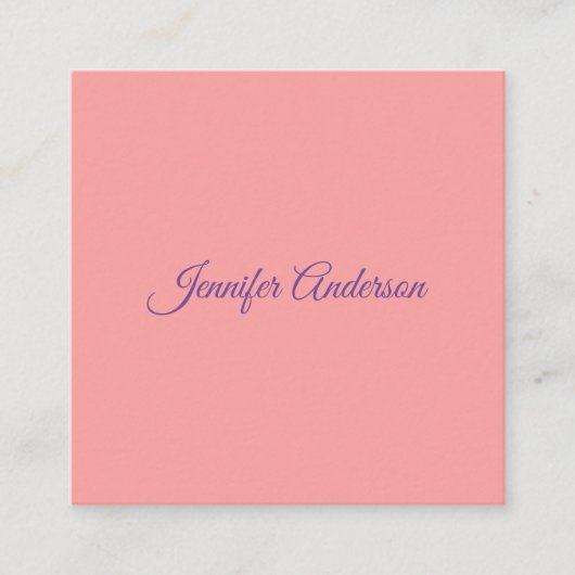 Calligraphie Elegante Pastel Personalisierter Name Begleitkarte (Vorderseite)