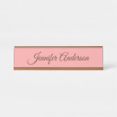 Calligraphie Elegante Pastel Personalisierter Name Schreibtischnamensplakette (Vorderseite )