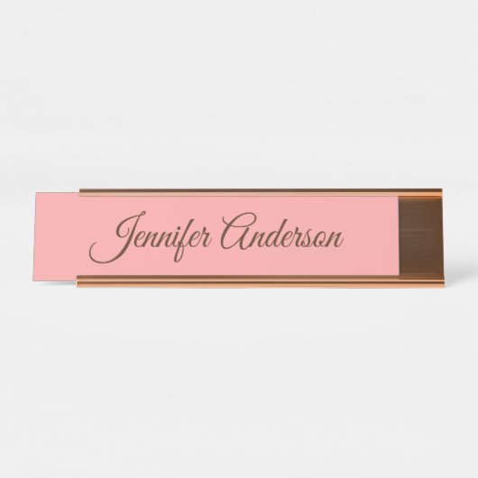 Calligraphie Elegante Pastel Personalisierter Name Schreibtischnamensplakette (Vorderseite )