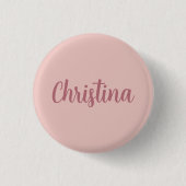 Calligraphie Elegante Rose Gold Schlichter Name Button (Vorderseite)