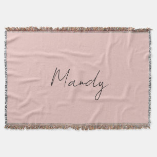 Calligraphie Elegante Rose Gold Schlichter Name Decke