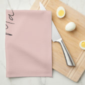 Calligraphie Elegante Rose Gold Schlichter Name Geschirrtuch (Viertel Falte)