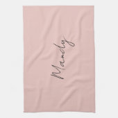 Calligraphie Elegante Rose Gold Schlichter Name Geschirrtuch (Vertikal)