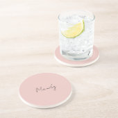 Calligraphie Elegante Rose Gold Schlichter Name Getränkeuntersetzer (Seite)