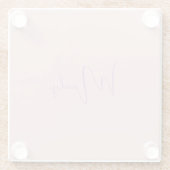 Calligraphie Elegante Rose Gold Schlichter Name Glasuntersetzer (Rückseite)