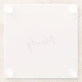 Calligraphie Elegante Rose Gold Schlichter Name Glasuntersetzer (Rückseite)