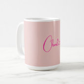 Calligraphie Elegante Rose Gold Schlichter Name Kaffeetasse (Vorderseite Links)