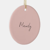 Calligraphie Elegante Rose Gold Schlichter Name Keramik Ornament (Rechts)