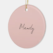 Calligraphie Elegante Rose Gold Schlichter Name Keramik Ornament (Links)