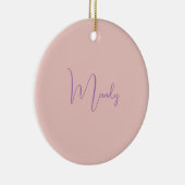 Calligraphie Elegante Rose Gold Schlichter Name Keramik Ornament (Rechts)