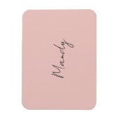 Calligraphie Elegante Rose Gold Schlichter Name Magnet (Vertikal)