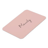 Calligraphie Elegante Rose Gold Schlichter Name Magnet (Linke Seite)