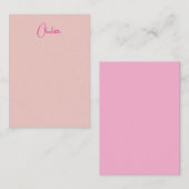 Calligraphie Elegante Rose Gold Schlichter Name Mitteilungskarte (Vorne/Hinten)