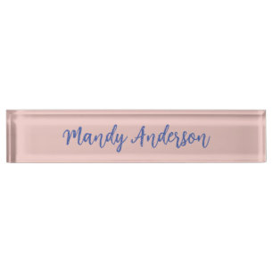 Calligraphie Elegante Rose Gold Schlichter Name Namensplakette