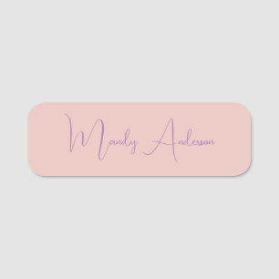 Calligraphie Elegante Rose Gold Schlichter Name Namensschild