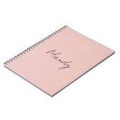 Calligraphie Elegante Rose Gold Schlichter Name Notizblock (Linke Seite)