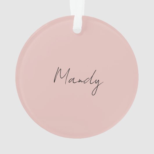 Calligraphie Elegante Rose Gold Schlichter Name Ornament (Rückseite)