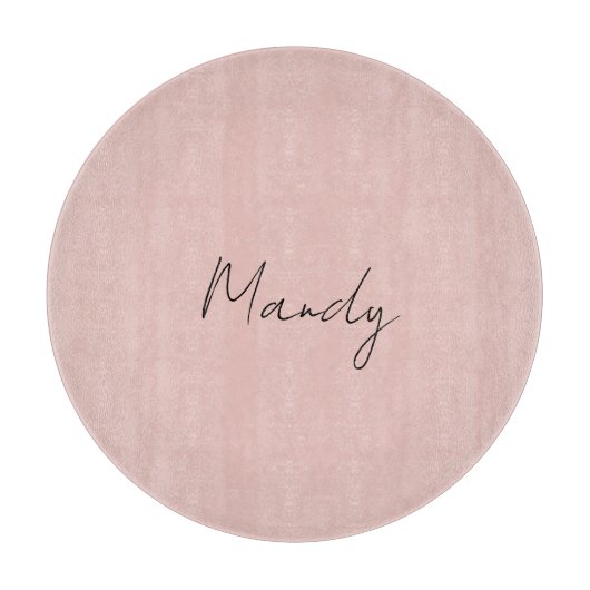 Calligraphie Elegante Rose Gold Schlichter Name Schneidebrett (Vorderseite)