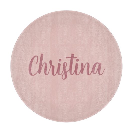 Calligraphie Elegante Rose Gold Schlichter Name Schneidebrett (Vorderseite)