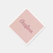 Calligraphie Elegante Rose Gold Schlichter Name Serviette (Ecke)