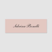 Calligraphie Elegante Schlichte einfache Rose Gold Namensschild (Vorderseite)
