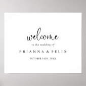 Calligraphie Elegante Script Wedding Welcome Sign Poster (Vorne)