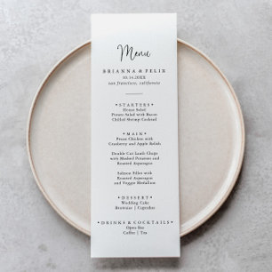 Calligraphie Elegantes Skriptabendmenü Menükarte