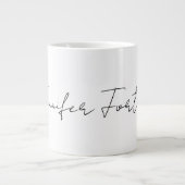 Calligraphie Eleganto Schlichte Schwarz & Weiß Ein Jumbo-Tasse (Vorderseite)