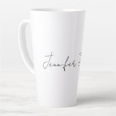 Calligraphie Eleganto Schlichte Schwarz & Weiß Ein Milchtasse (Linke Ecke)