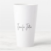 Calligraphie Eleganto Schlichte Schwarz & Weiß Ein Milchtasse (Vorderseite)