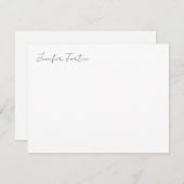 Calligraphie Eleganto Schlichte Schwarz & Weiß Ein Mitteilungskarte (Vorne/Hinten)